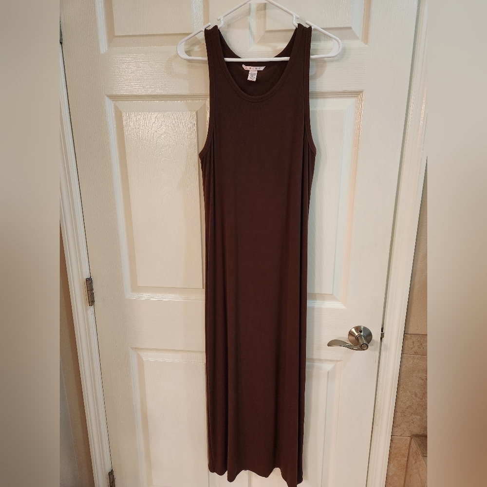 Victoria's Secret Sleeveless Brown Maxi Dress Built In Bra